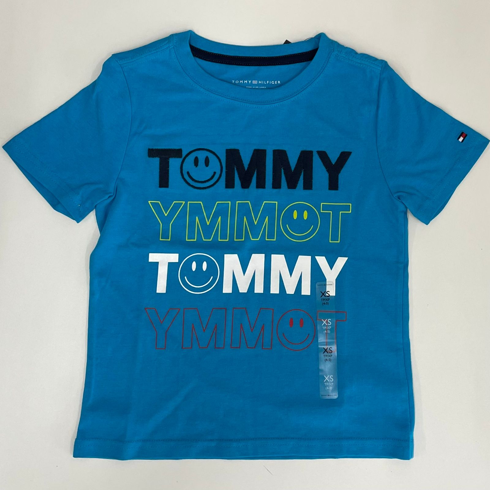 Camiseta Tommy Infantil Azul Escrita